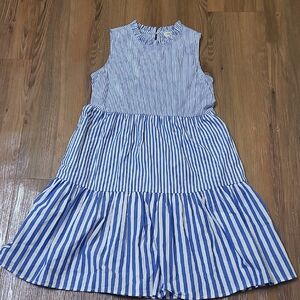 Crewcuts Blue and White Striped Midi Dress for girl zise 12 used good condition.